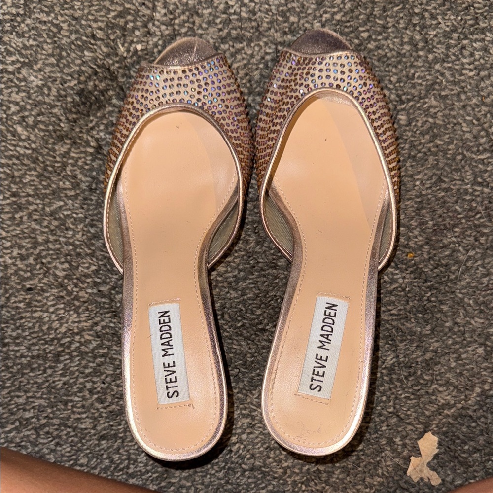 Steve Madden Women's Metallic Open-Toe Mules